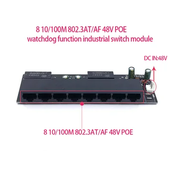 פרוטוקול סטנדרטי 802.3 AF/ב 48V פו החוצה/48V פו מתג 100 mbps 8port פו עם שמירה פונקציה