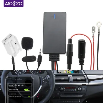 המכונית החדשה Bluetooth ערכת Aux אלחוטית אודיו כבל מיקרופון דיבורית מתאם עבור BMW E60 E63 E64 E66 E81 E82 E70 E90 E91 E92