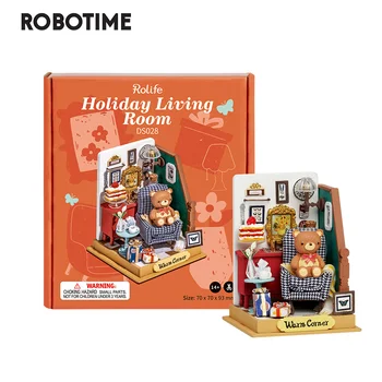 Robotime Rolife מיניאטורי הבובות DIY בית עץ קטן&חם מקום II יום הולדת חג המולד מתנות 3D צעצועים לילדים בנות DS028-DS030