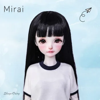 Shuga פיות Mirai 1/5 BJD בובה Ruoguan גוף, שיער שחור ארוך שחיין ילדה תווי הפנים של ילדותי הגיוני שרף משותפת בובה