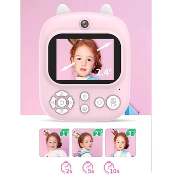 נייד הילדים מיידי הדפסה המצלמה ללכוד ולהדפיס זיכרון מיידי מצלמה הקלטת וידאו 1080p ילדים Selfie המצלמה