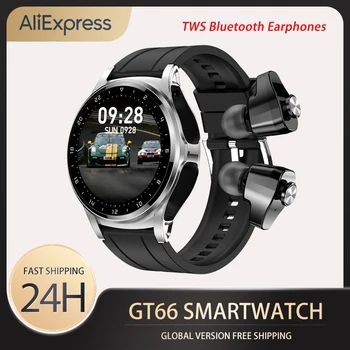 PYLV GT66 שעון חכם NFC עם TWS אוזניות 1.39 מסך HD Bluetooth חיוג בריאות ניטור 100+ ספורט מצבי שעון היד