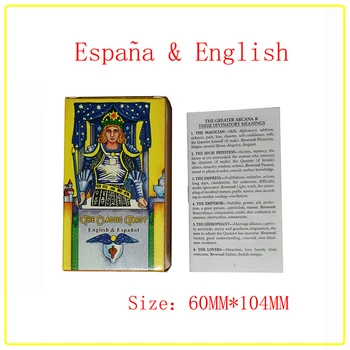טארוט Divinatory בצרפתית.קלאסי טארוט למתחילים בספרדית עם הספר ניחוש אנגלית איטלקית פורטוגל רוכב קלפי טארוט.