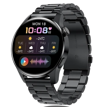 Lenovo 2023 Bluetooth לקרוא שעון חכם מגע מלא ספורט כושר שעונים עמיד למים קצב לב פלדה בנד שעון חכם אנדרואיד IOS