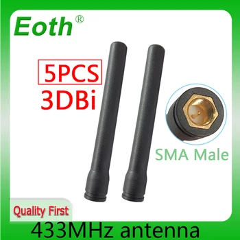 EOTH 5PCS 433MHz לורה אנטנה 3dBi SMA Male Connector הרבה אנטנות אנטנה כיוונית 433m Antenne אלחוטית Lorawan watermeter