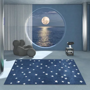 כיכר כוכבים בשמיים שטיח פשוטה הסלון, חדר השינה קפה שולחן ליד המיטה שטיח חדר ילדים אנטי-המשחק טיפה זוחל שמיכה