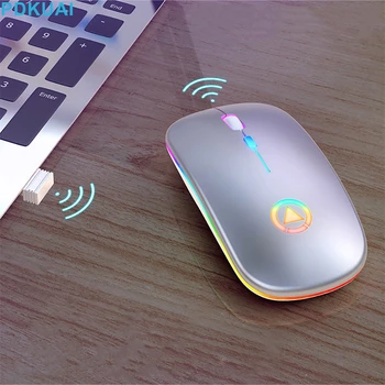 נטענת אלחוטית Bluetooth העכבר עם 2.4 GHz USB RGB אחורית עבור המחשב הנייד Tablet PC Macbook ארגונומי המשחקים גיימר