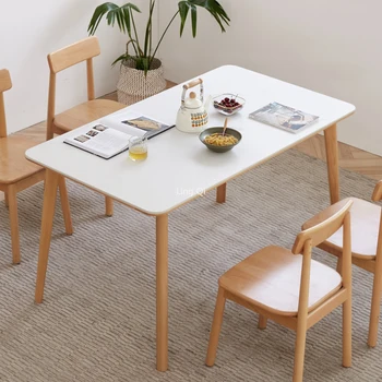 נורדי, עץ נייד שולחן אוכל מודרני המשרד מסעדה חיצונית יוקרה שולחן אוכל קטן ארגונית Mesas דה Comedor רהיטים
