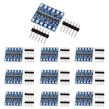 10Pcs 4 ערוץ IIC I2C ההיגיון רמת ממיר דו-כיוונית מודול 3.3 V ל 5V מחלף עבור Arduino (חבילה של 10)