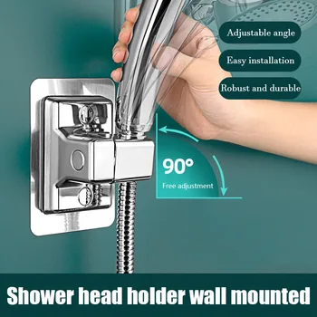 1pc ראש מקלחת מחזיק מתכוונן קיר רכוב מקלחת מחזיק דביק הטוש כף יד הסוגר אביזרי אמבטיה