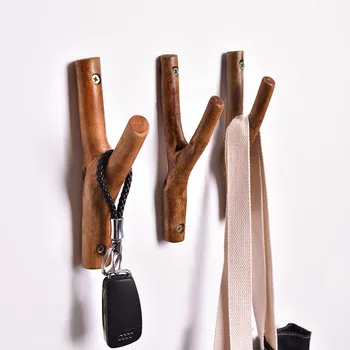 רטרו ענף עץ ווים מחזיק מפתחות מדפים השינה קולב בחדר ארגונית קישוט הבית באביזרים הקיר מתלה מעיל