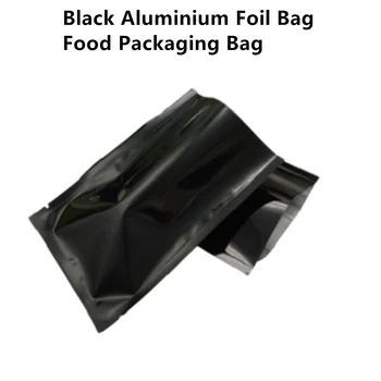 200pcs 7X10CM חולצה שחורה פתוחה רדיד אלומיניום שקיות פלסטיק עם קרע דרגה, רוטב אריזה,שקית מזון Aluminized חותם חום כיס