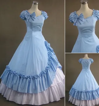 (GT025) ללא שרוולים גותי VictorianLolita שמלת נשף מפואר שמלה לנשף מסיבת ליל כל הקדושים תחפושות תחפושת