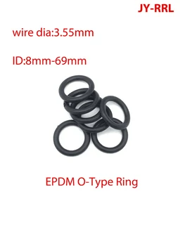 O-סוג הטבעת חותם אטם עובי CS 3.55 ממממ ID 8~69mm EPDM גומי מבודד עמיד למים מכונת כביסה צורה עגולה ממחזור שחור