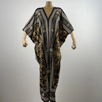 שמלת החוף לכסות עליות בוהמי V-צוואר רופף סלים בוהו אחד גודל הקיץ האינדיבידואליות של יצירתי דפוסי נשים Kaftan שמלות