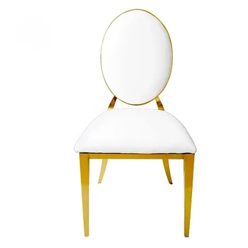 50pcs עיצוב חדש מעור לבן, נירוסטה זהב החתונה הכיסא