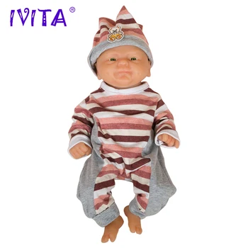 IVITA WG1512 36cm סיליקון בובות התינוק נולד מחדש נולד מלאה סיליקון גוף חי התינוק הנולד ילדה העיניים נפתחו צעצועים לילדים מתנה