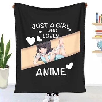 רק בחורה שאוהבת אנימה - Anime לזרוק שמיכה חורף פלנל כיסויי מיטה, מצעים, שמיכות על מכוניות, ספות, ספה מכסה