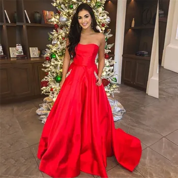 סינדרלה אדום מתוק ללא שרוולים באורך רצפת רוכסן בחזרה קריסטל חרוזים שמלות ערב vestidos דה פיאסטה דה נוצ ' ה.