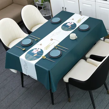 שיש שולחן בד עמיד למים שמן הוכחה אנטי-לחלוט PVC קפה שולחן בד בסגנון נורדי שולחן בד המזרן הביתה מטבח קישוט