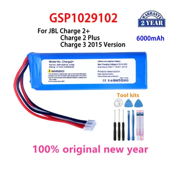 מקורי GSP1029102 6000mAh החלפה סוללה עבור JBL Charge 2 בתוספת תשלום 2+ מטען 3 2015 גרסה P763098 סוללות + כלים