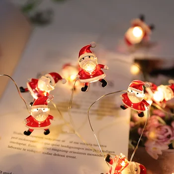 סנטה שלג פיות LED חוטי נחושת מחרוזת אורות חג המולד החתונה גרלנד המנורה על מסיבת שנה החדשה בבית חדר קישוט הגן