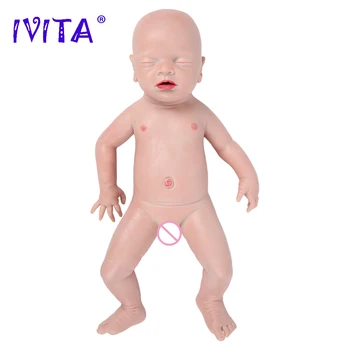 IVITA WG1514 46cm 2972g 100% סיליקון בובות התינוק נולד מחדש היילוד מציאותי צעצועים לתינוק עם מוצץ לילדים מתנה לחג המולד