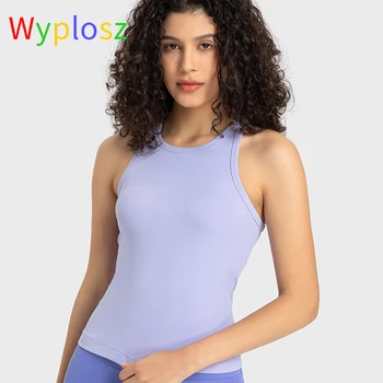 Wyplosz התעמלות נשים, יוגה, חולצות האפוד כושר נוח Activewear ייבוש מהיר לנשימה הדוק סביב הצוואר קולר משלוח חינם