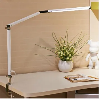 יצירתיות LED מנורת שולחן אדריכל המשימה מנורת מתכת זרוע Dimmable מנורת שולחן עם מלחציים מאוד מתכוונן שולחן העבודה האור