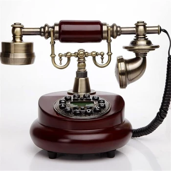 רטרו טלפון ביתי נוסטלגי עתיק מיושן הפטיפון האירופי קווי עתיק תיקן טלפון