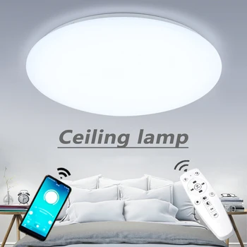 תקרה תאורת LED מנורות RC ניתן לעמעום חדר שינה מודרני בסלון מנורה משטח הרכבה מרפסת 18w 24w 30w 36w 40w התקרה