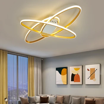 שחור/זהב הנורדית המודרנית Led אורות התקרה עבור סלון חדר שינה 110-220V הברק led עיצוב הבית ניתן לעמעום מנורת תקרה גופי