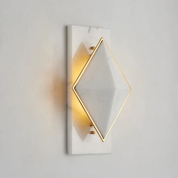 הפוסט-מודרנית השיש מנורת קיר יצירתי שיש מסדרון מדרגות המנורה בחדר השינה ליד המיטה בסלון אור יוקרה קיר נחושת מנורת קיר