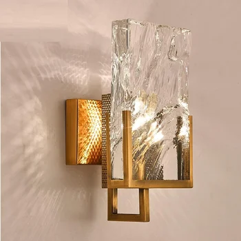 קריסטל מודרני מנורת קיר אור יוקרה סדיר קריסטל בסלון רקע מיטת מעבר הוביל מסדרון אור