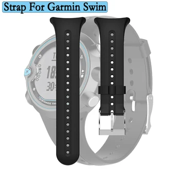 רצועה שחורה על Garmin שחייה מקורית רצועת שעון ספורט סיליקון רך להקה צמיד אביזרים קוראה