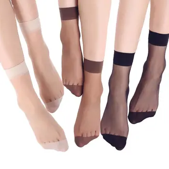 5 זוגות של הקיץ אולטרה דק בלתי נראה בשר צבע גרביים ללבוש עמידים הוק משי קיץ שקוף קריסטל גרבי נשים