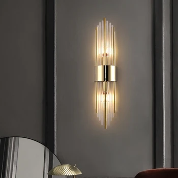 מודרני נקי קיר זכוכית האור בסלון טלוויזיה רקע במעבר ליד המיטה מנורה E14 G9 הנורה זרוק משלוח זהב שחור מנורות קיר