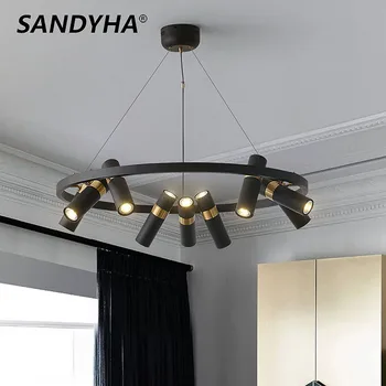 SANDYHA מודרני Rotatable נברשות Gu10 LED תליית מנורה חי בחדר האוכל הזרקורים השינה מושעה תליון תאורה