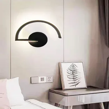מודרני מינימליסטי אישיות אמנות מנורת קיר אמריקאי אירופאי מעוצב בסגנון חדר השינה בבית קישוט קיר מנורת LED