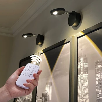 LED מנורת קיר פנימי לקשט מרחוק ניתן לעמעום ציור קיר תאורה התמונה עבור סלון עם USB להטעין מדרגות תאורה אור הקיר