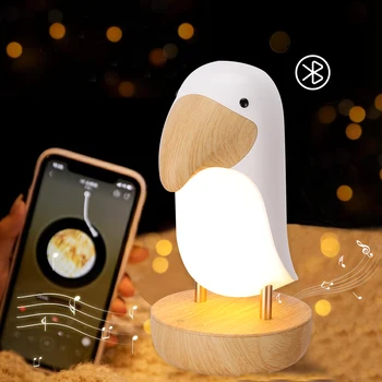טוקאן ציפור לילה אור Usb נטענת מנורת שולחן Bluetooth Lampe עיצוב חדר השינה מתנת חג המולד עבור ילדים תאורה פנימית