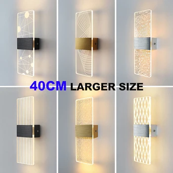 40cm LED מנורת קיר אקרילי מקורה אור מנורות קיר חדר השינה לסלון מנורות הלילה מודרני עיצוב נורדי luminária 6W 10W AC85-265V