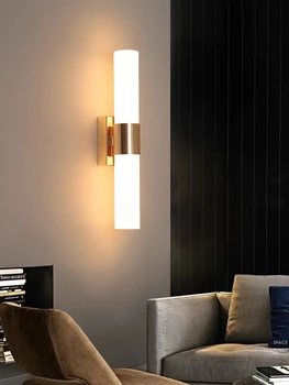 מודרני מינימליסטי חדר אמבטיה נירוסטה LED מראת קריסטל מנורת קיר בבית מסדרון הקיר מנורת קיר דקורטיבית