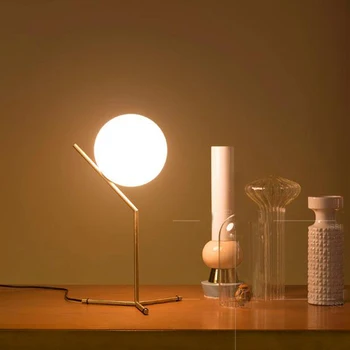 e14 led נורדי ברזל זכוכית מעצב מנורת LED.אור LED.מנורת שולחן. מנורת שולחן.הוביל Dest המנורה במשך השינה ללמוד הכניסה למסדרון