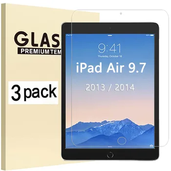 זכוכית מחוסמת עבור אפל iPad 9.7 2013 2014 Air1 Air2 Anti-Scratch לוח סרט מגן מסך