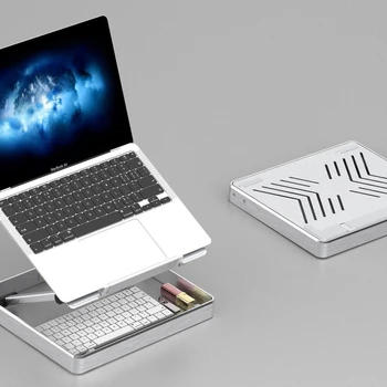 אלומיניום מתכוונן נייד לעמוד עבור מחשב Macbook מחשב לוח IPad תמיכה מחברת לעמוד קירור מאוורר משטח נייד בעל בסיס