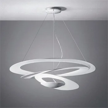 נורדי הביתה תקרה נברשת בעיצוב מודרני בצבע לבן מאט, אלומיניום צבוע תליית מנורה של מטבח קישוט תליון תאורה