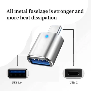 2PCS USB C למתאם USB,USB Type-C ל-USB 3.0 מתאם עבור ה-MacBook Pro Samsung Notebook אחרים מסוג C מכשירים