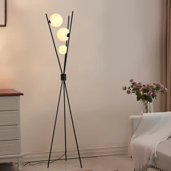 נורדי מנורת רצפה 3D הירח המנורה Crystl נחושת מנורה מודרנית מנורות עבור הסלון קישוט חדר השינה אורות LED מנורה עומדת