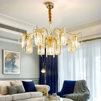התליון אור צרפתי אמנות בסגנון יוקרה קריסטל אמריקאי מודרני בסלון נברשת מסעדה יצירתי אישיות הביתה מנורות